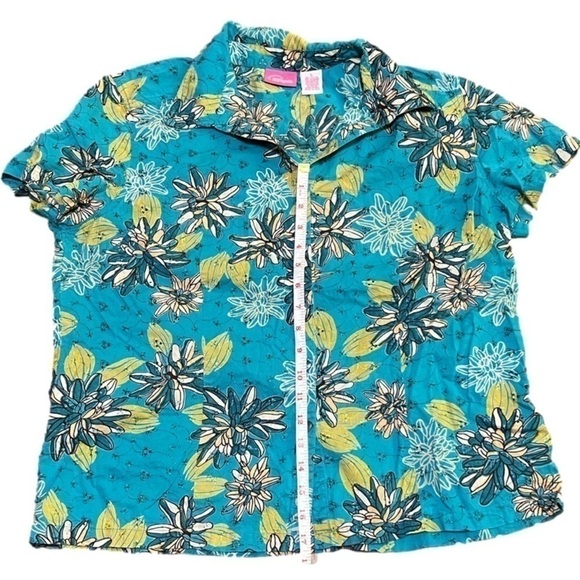 CAPPAGALLO Hawaiian Inspired Button Up Women’s Tee Size L - Picture 14 of 14